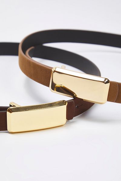 Trendyol Collection Tmavě hnědá-hnědá 2 balení kožený pásek pro ženy TWOSS25KE00006