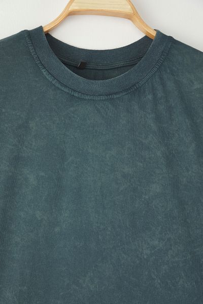 Edit by Trendyol Σκούρο πράσινο μπλουζάκι Oversize TEDSS25TS00007