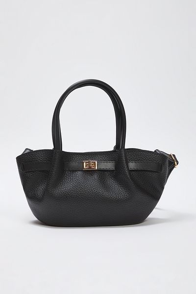 TRENDYOL SHOES Černý křížový popruh na ruku a rameno Mini City Bag Twoss25Oc00003