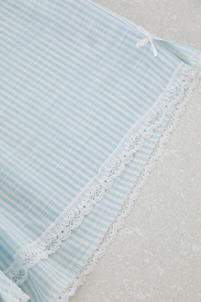 Trendyol Curve Pantaloni de pijama Blue Line Lace Conștient