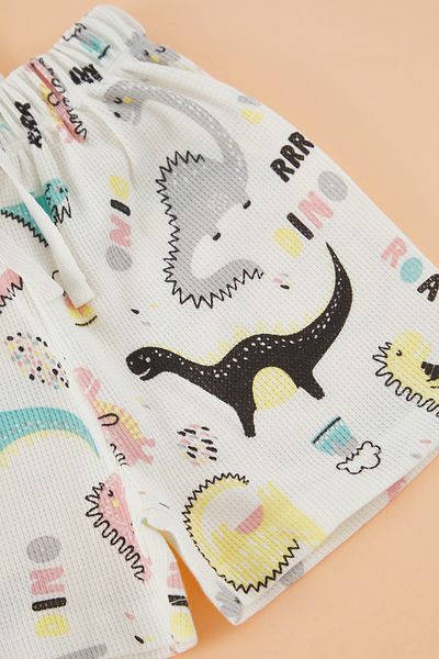 TRENDYOLKIDS Baby Boy Ecru 100% Baumwolle Tier gedruckt gestrickt Bottom-Top Anzug