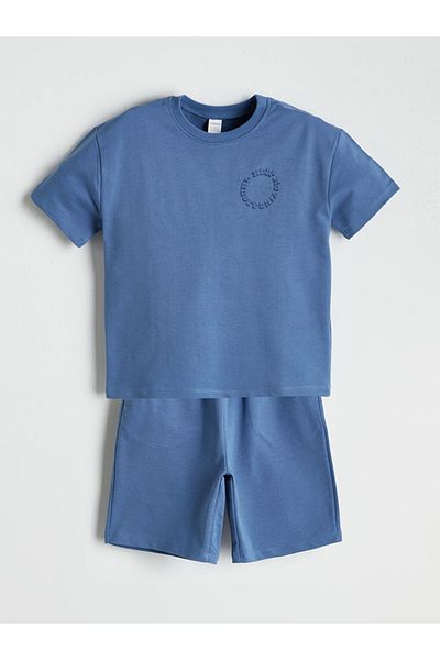 LC Waikiki Lcw Printed Boys' T-Shirt and Shorts 2-Piece