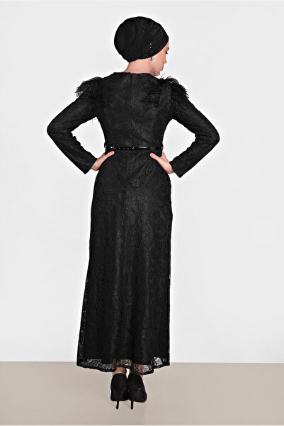 Alvina OMUZLARI TÜYLÜ DANTELLİ ELBİSE 4464