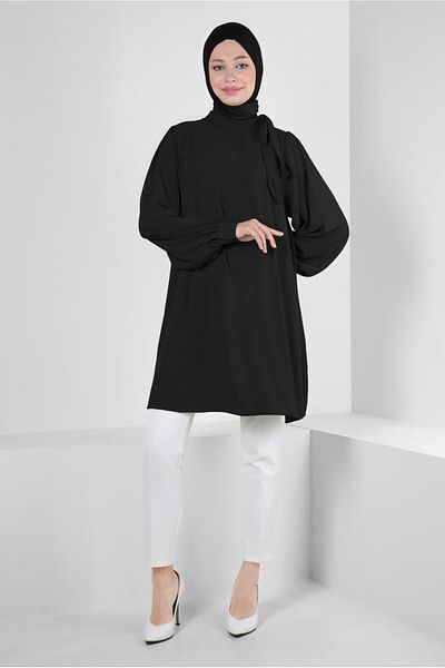 Alvina Lacing Detailed Collar Tunic 43857