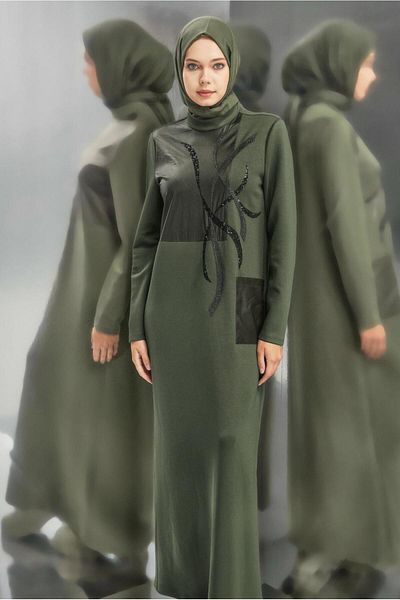 Alvina 45058 Μοντέλο Φόρεμα Hijab - Πέτρα εμπριμέ