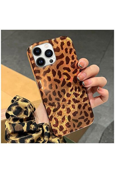 Zebana Apple iPhone 15 Pro Uyumlu Kılıf Zebana Luxe Leopard Silikon Kılıf Des...