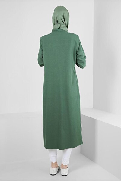 Alvina DİKİŞ DETAYLI DÜĞMELİ KETEN TUNİK 43606