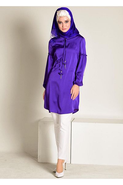 Alvina Satin Tunic with Elastic Cuffs 4334