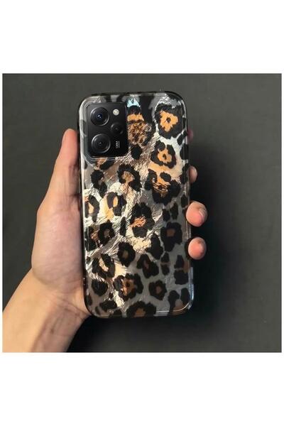 Pro Aksesuar Xiaomi Poco X5 Pro 5G Uyumlu Kılıf Lüx Leopar Desenli Silikon Kı...