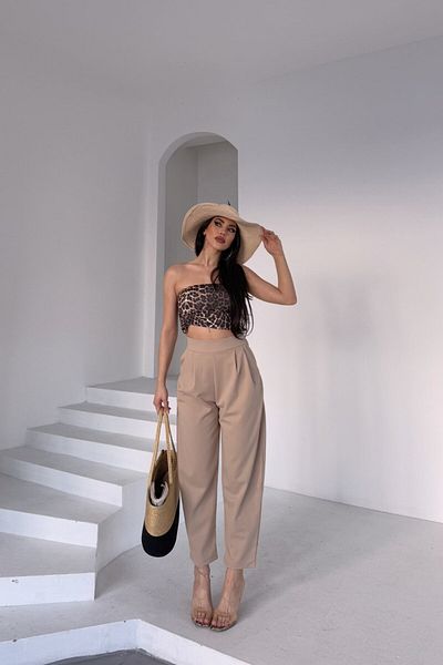 Stil Reyonu Scuba Crepe Fabric Full Length Lycra Side Zipper Detailed Elastic Back Harem Pants
