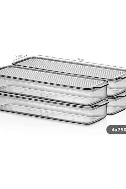 VİP AHMET Vip Ahmet Mina Organizer Plastic Shelf with Transparent Smoked Lid 4X750 ml