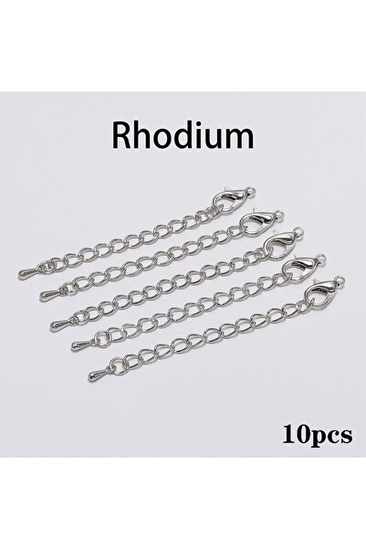 Choice 70 مم روديوم 10 10 قطع/مجموعة 50 70 مم نغمة تمديد ذيل سلسلة جراد البحر...