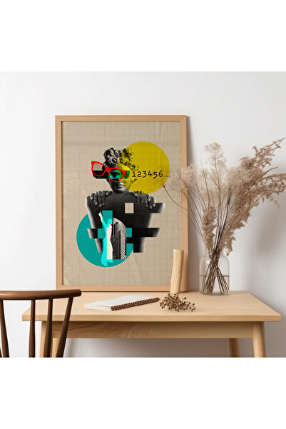 UNT Pictură de artă modernă cu rama din lemn