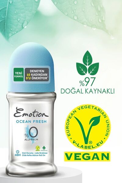 Emotion Ocean Fresh Kadın Vegan Roll On 3x50ml Leke Bırakmaz