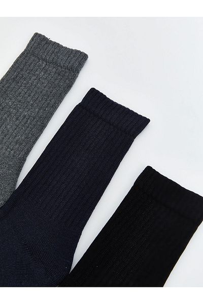 LC Waikiki Lcw Accessories Anthracite Printed Men's Socks 3-Piece