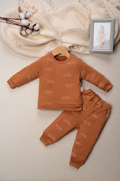 Mai Perla 2-Piece Baby Set with Sun Pattern on Top and Bottom