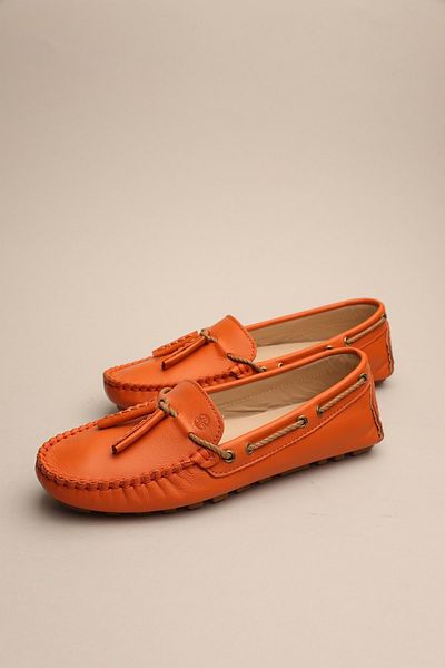 Gondol Loafer clasic de damă portocaliu din piele naturală 37 ttx.745