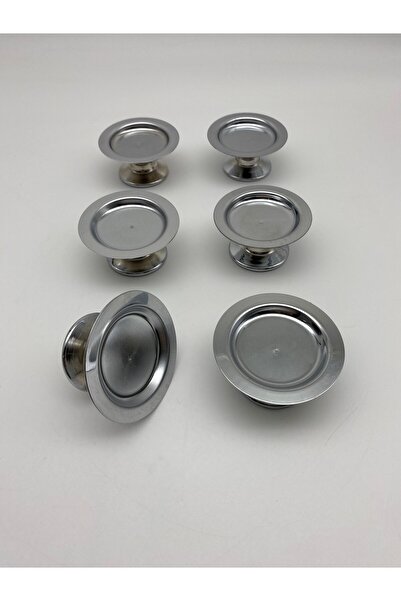 Fiyakalı Ürünler Atölyesi وعاء معكرون فضي مكون من 6 قطع - وعاء صغير للحلوى التركية وعرض القهوة على جانب وعاء السكر