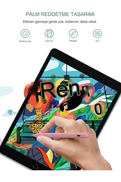 gökmer قلم آيباد اللوحي قلم آيباد 7/8/9/10/11 آيباد إير 3/4/5/6 آيباد برو 3/4/5/6 آيباد ميني متوافق مع اللون الوردي