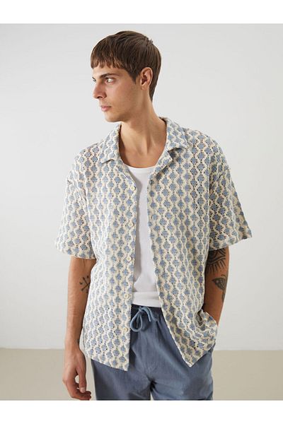 LC Waikiki Regular Fit Short Sleeve Patterned Men's Shirt