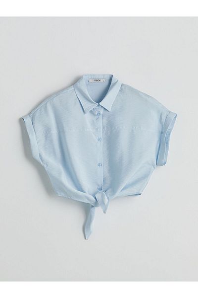 LC Waikiki Xside Blue Crop Women's Shirt