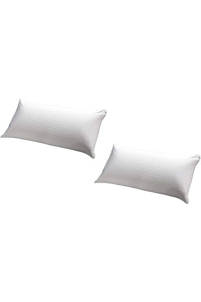 Comfy Set of 2 Hotel Quality Stripe Pillow - White