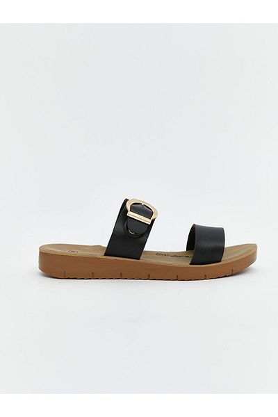 LC Waikiki Leather Look Double Banded Women's Slippers