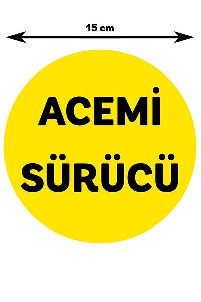 giftshoppi Black Color Beginner Driver Written Sticker on Yellow Background 15x15 Cm