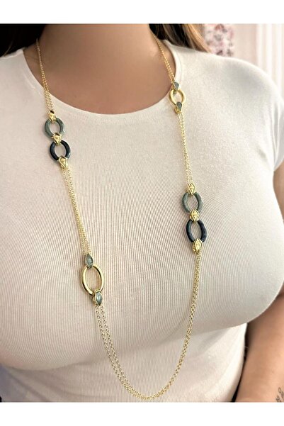 MyladyAccessoriess 14k Altın Kaplama Akrilk Halka ve Gold Halka Detaylı Dolam...