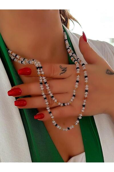 MyladyAccessoriess Gümüş Kaplama Mininal Topçuk Detaylı Dolamalı Kolye (100 cm)