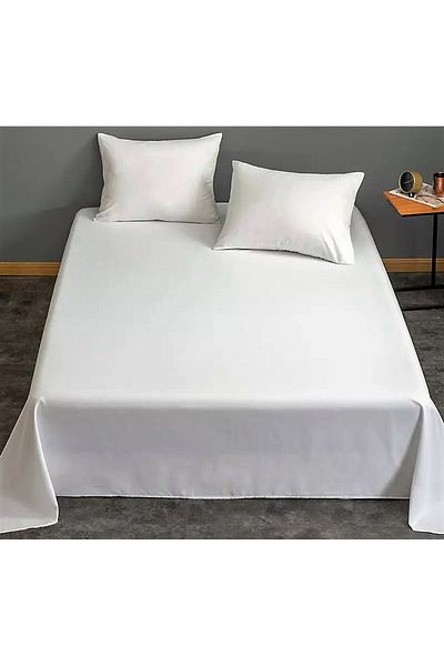 Kotonia Home Cearsaf de pat Kotonia Home Hotel, Ranforce 100% bumbac, alb 220x240 cm