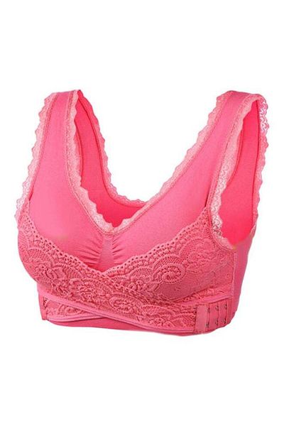 Generic Seamless Cross Anti-Sagging Sports Bra Watermelon Red