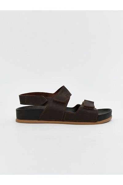 LC Waikiki Brown Leather Look Men's Sandals