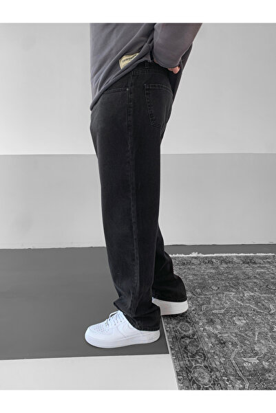 NO1 KONSEPT Antrasit Baggy Kalıp Rahat Kesim Jean Pantolon