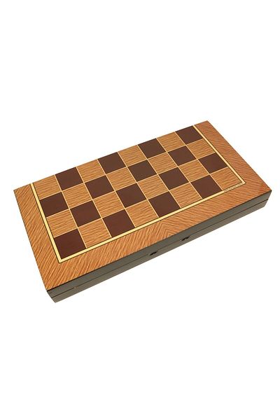 Bıyıklı Tobacco Star Antique Oak Backgammon - Large Size