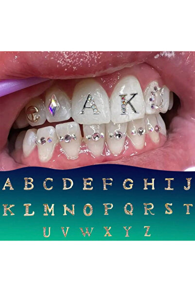 La Saade Y2k Coquette S Harfli Taşlı Tooth Gems Grillz Diş Taşı Aksesuar