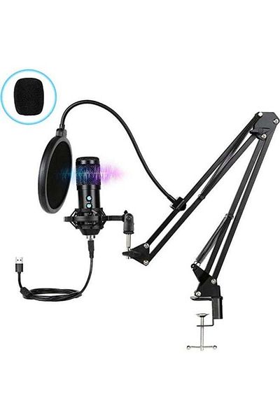 Generic Arabest Professional Studio Broadcasting Recording Condenser Microphone Set ANY0055 Black