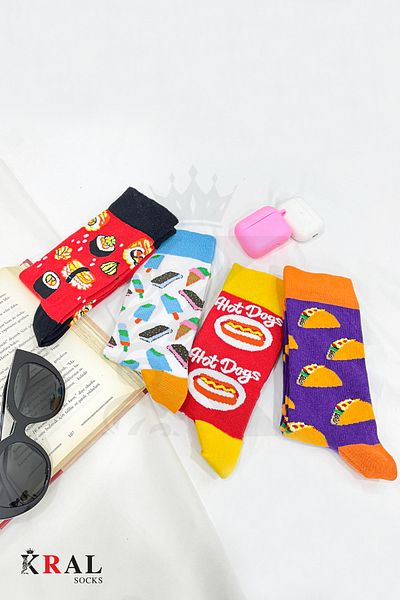 KRAL SOCKS Women - Men Boxed (4 Pairs) Seamless Cotton Anti-Sweat Socks Set-1