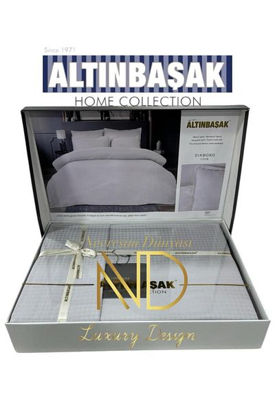 Altınbaşak Σετ Παπλωματοθήκη Saturn Jacquard Σατέν Διπλό Διαμαντένιο Κέρμα