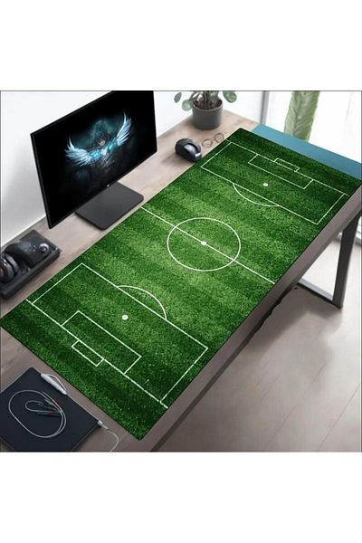 sgeteknoloji 70X30 cm Football Field Themed Non-Slip Base Speed Surface Player Mouse Pad Gaming