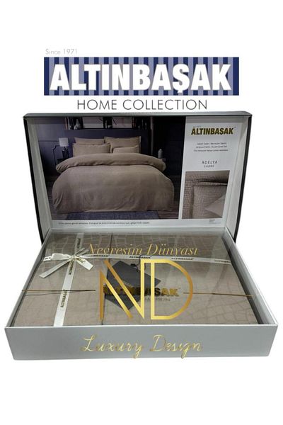 Altınbaşak Jacquard Satin Double Duvet Cover Set Adelya Sabre