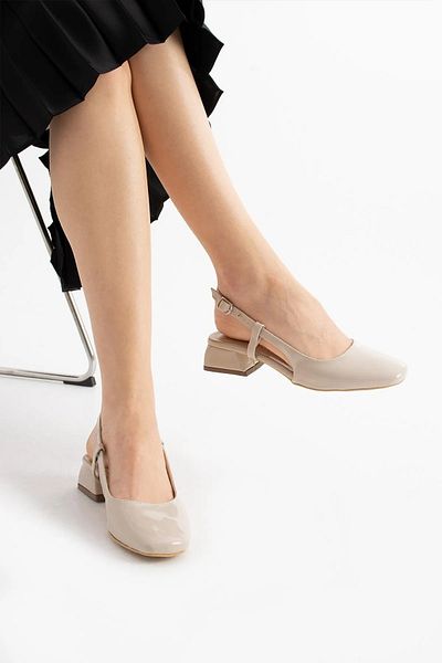 ich1one Pantofi de damă Bella Tocuri din piele lăcuită vârf pătrat – pentru combinații casual și ocazionale de zi cu zi și ocazii speciale
