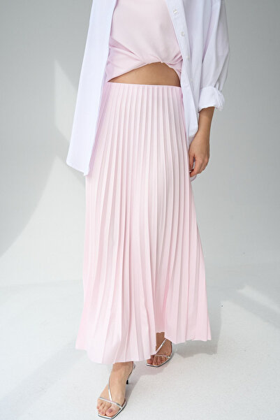 LOOSH Жіноча рожева плісирована спідниця максі