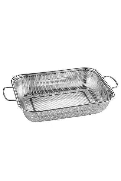Vadi Rocco Silver Stainless Steel Colander Mixing Bowl Salad Pasta Vegetable Fruit Strainer 22X30 cm