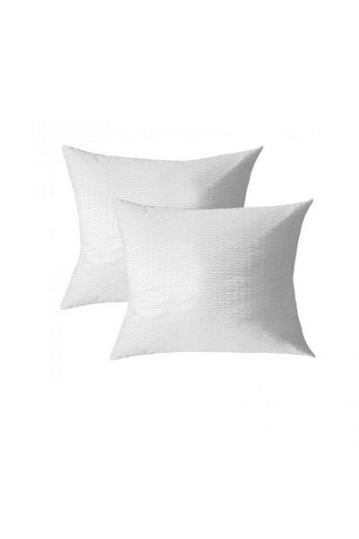 Kotonia Home Set of 2 Hotel Pillowcases 100% Cotton, White Ranforce Crepe, 40x40 Cm