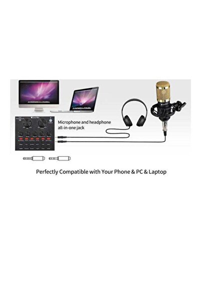 fulina Audio Mixer BM800 Condenser Microphone Live Sound Card V8 SET,noise reduction,For DJ, music studio