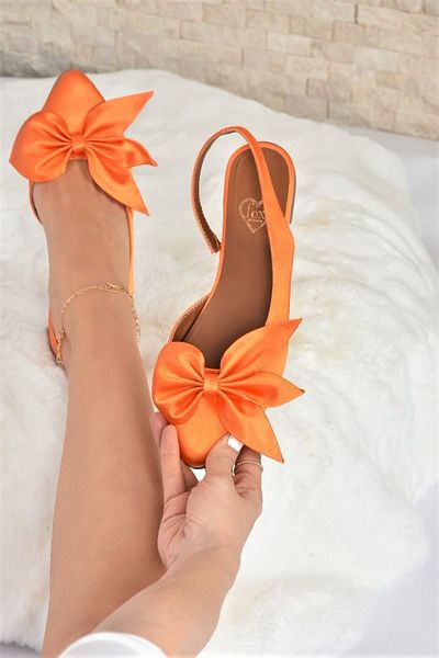 Fox Shoes Помаранчева атласна тканина жіноча Babet H726809004