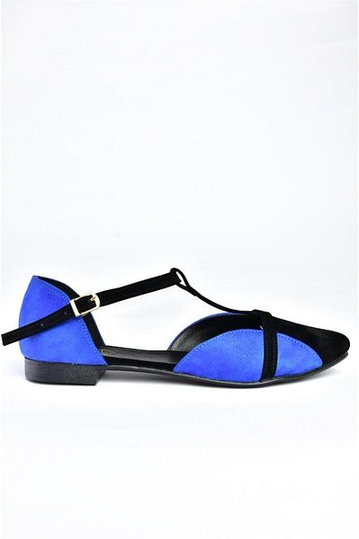 Fox Shoes B726881802 Saks Modro/černé semišové dámské baleríny