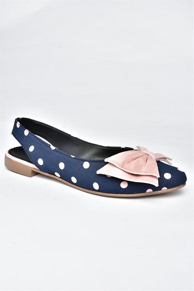 Fox Shoes Námořnická modrá Puntíkované/pudrové dámské baleríny D 726774404