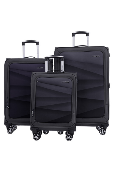 PARAJOHN Shadow 3 Pieces Set 8 Wheels Soft Luggage - Dark Grey